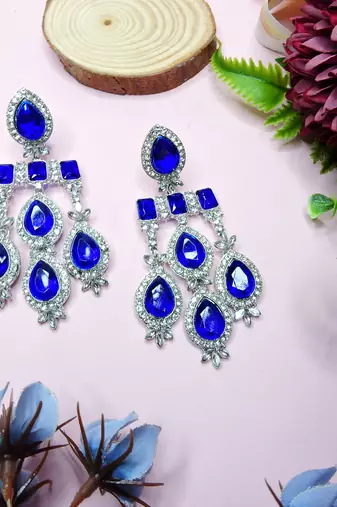 Turquoise designer premium festive wear earrings