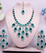Turquoise designer premium festive wear necklace set