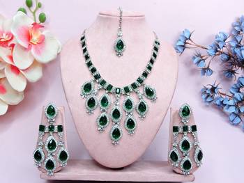 Turquoise designer premium festive wear necklace set 1