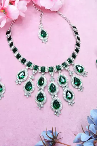 Turquoise designer premium festive wear necklace set