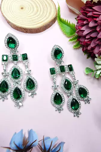 Turquoise designer premium festive wear earrings