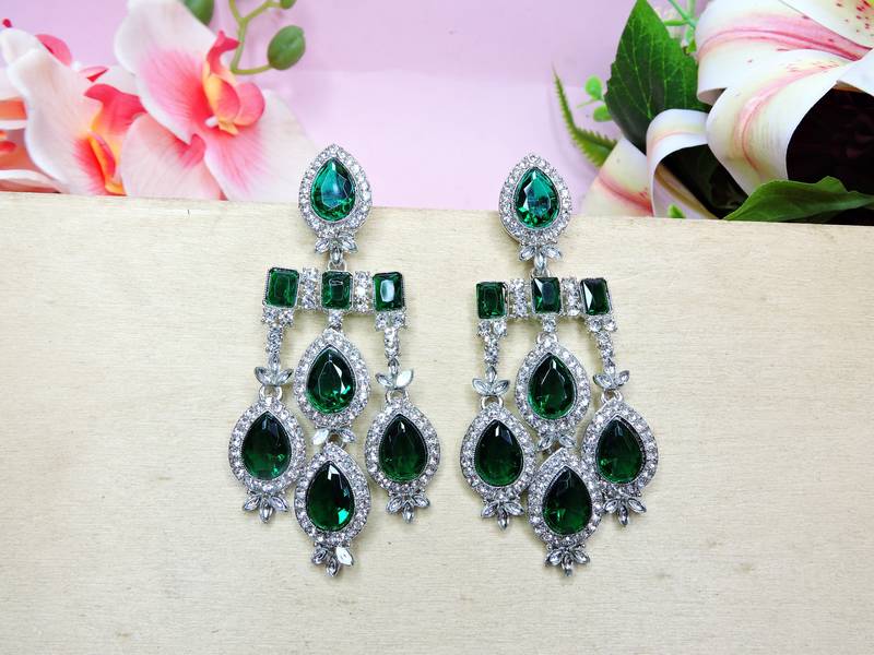 Turquoise designer premium festive wear earrings