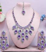 Purple designer premium festive wear necklace set