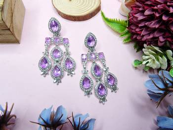 Purple designer premium festive wear necklace set 3