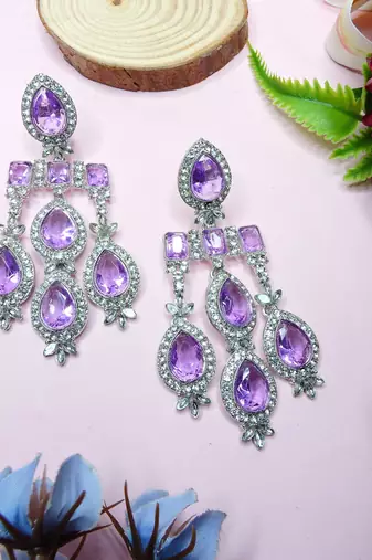 Purple designer premium festive wear necklace set