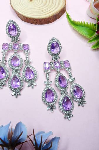 Purple designer premium festive wear earrings