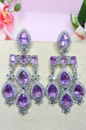 Purple designer premium festive wear earrings