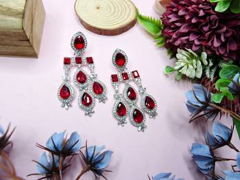 Maroon designer premium festive wear earrings 1