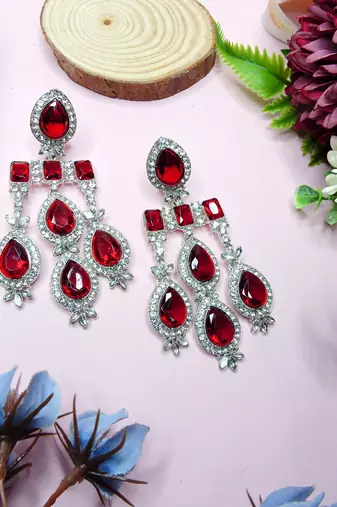 Maroon designer premium festive wear earrings