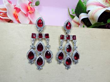 Maroon designer premium festive wear earrings 2