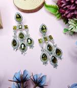 Green designer premium festive wear earrings