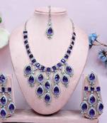 Blue designer premium festive wear necklace set
