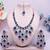 Blue designer premium festive wear necklace set