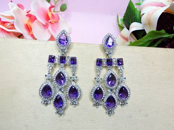 Blue designer premium festive wear earrings 2