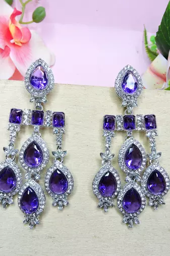 Blue designer premium festive wear earrings