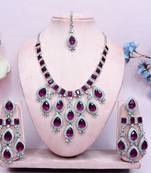 Purple designer premium festive wear necklace set