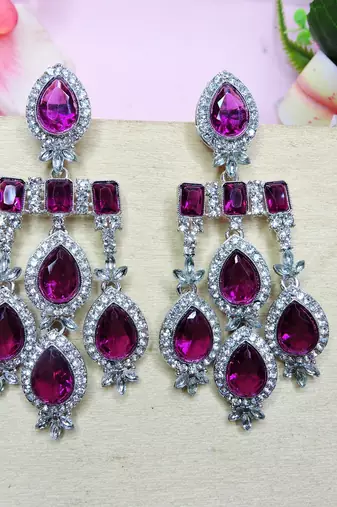 Purple designer premium festive wear necklace set
