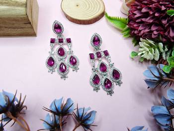 Purple designer premium festive wear earrings 1