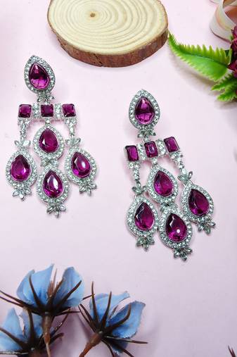 Purple designer premium festive wear earrings