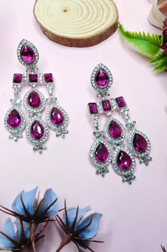 Purple designer premium festive wear earrings