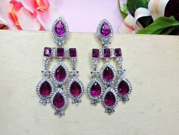 Purple designer premium festive wear earrings 2