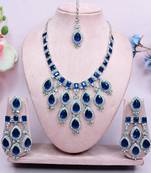 Turquoise designer premium festive wear necklace set