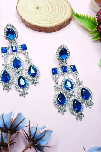 Turquoise designer premium festive wear earrings