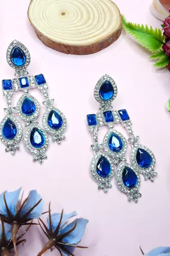 Turquoise designer premium festive wear earrings