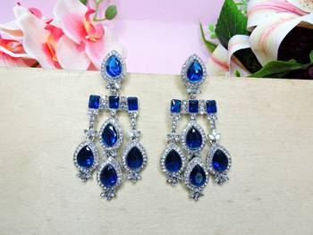 Turquoise designer premium festive wear earrings 2