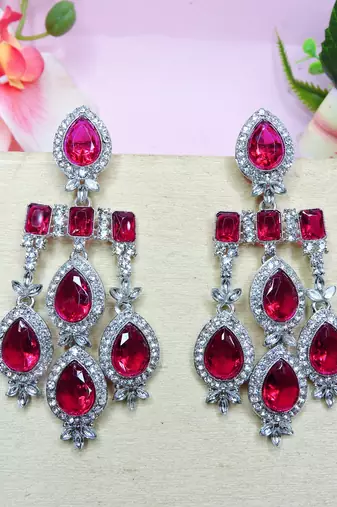 Pink designer premium festive wear necklace set