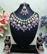 Purple designer premium festive wear necklace set