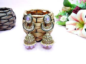 Purple designer premium festive wear earrings 1