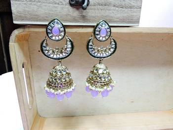 Purple designer premium festive wear earrings 2
