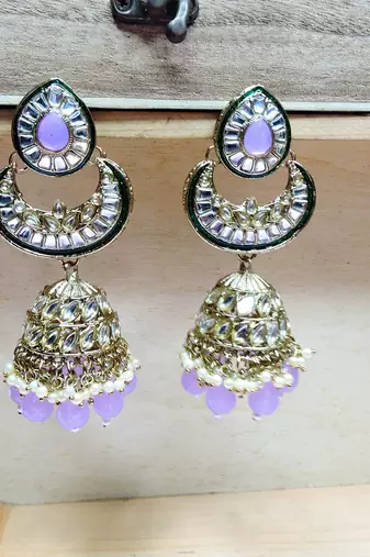 Purple designer premium festive wear earrings