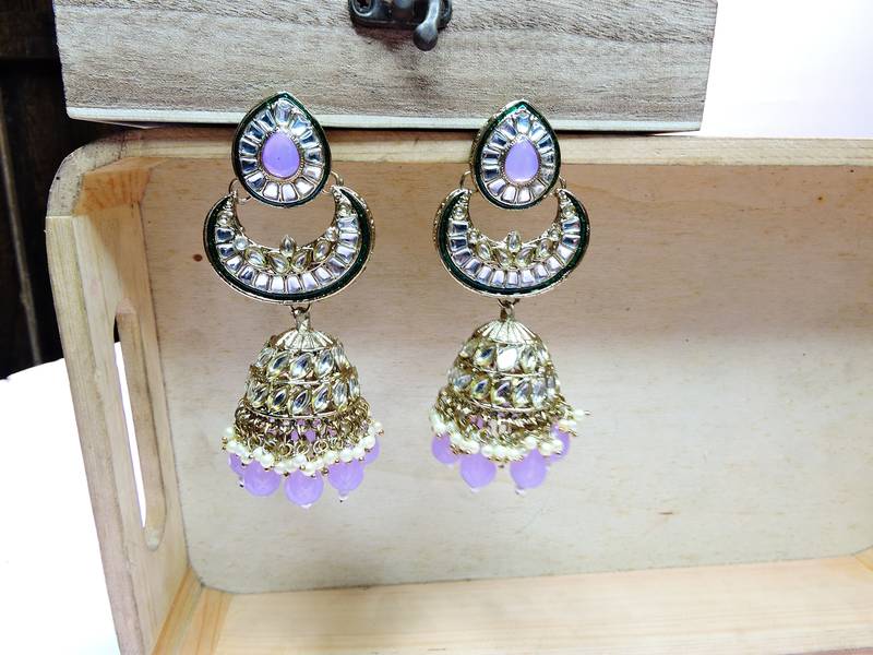 Purple designer premium festive wear earrings