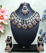 Maroon designer premium festive wear necklace set