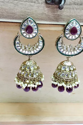 Maroon designer premium festive wear necklace set