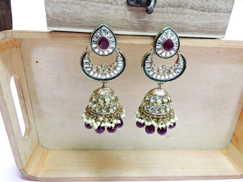 Maroon designer premium festive wear necklace set