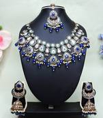 Blue designer premium festive wear necklace set
