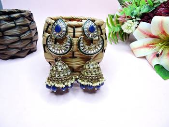 Blue designer premium festive wear earrings 1