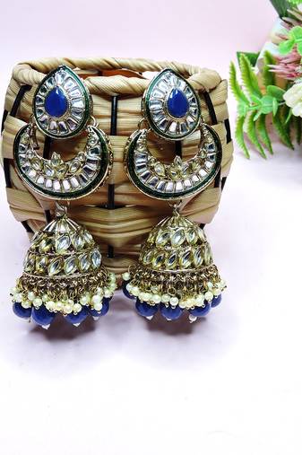 Blue designer premium festive wear earrings