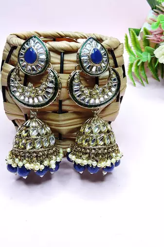 Blue designer premium festive wear earrings