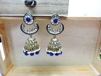 Blue designer premium festive wear earrings 2