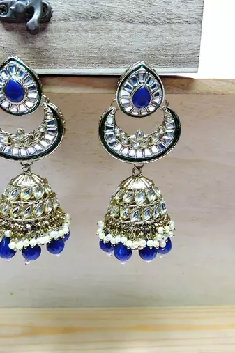 Blue designer premium festive wear earrings