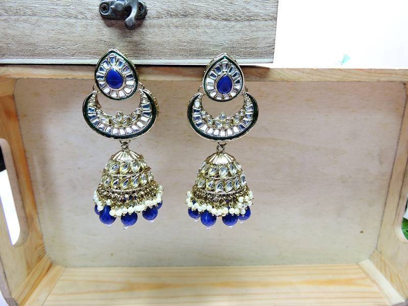 Blue designer premium festive wear earrings