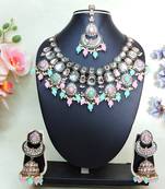 Multicolor designer premium festive wear necklace set