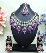 Purple designer premium festive wear necklace set