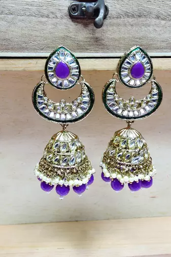 Purple designer premium festive wear necklace set