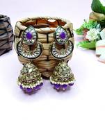 Purple designer premium festive wear earrings