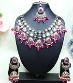 Red designer premium festive wear necklace set